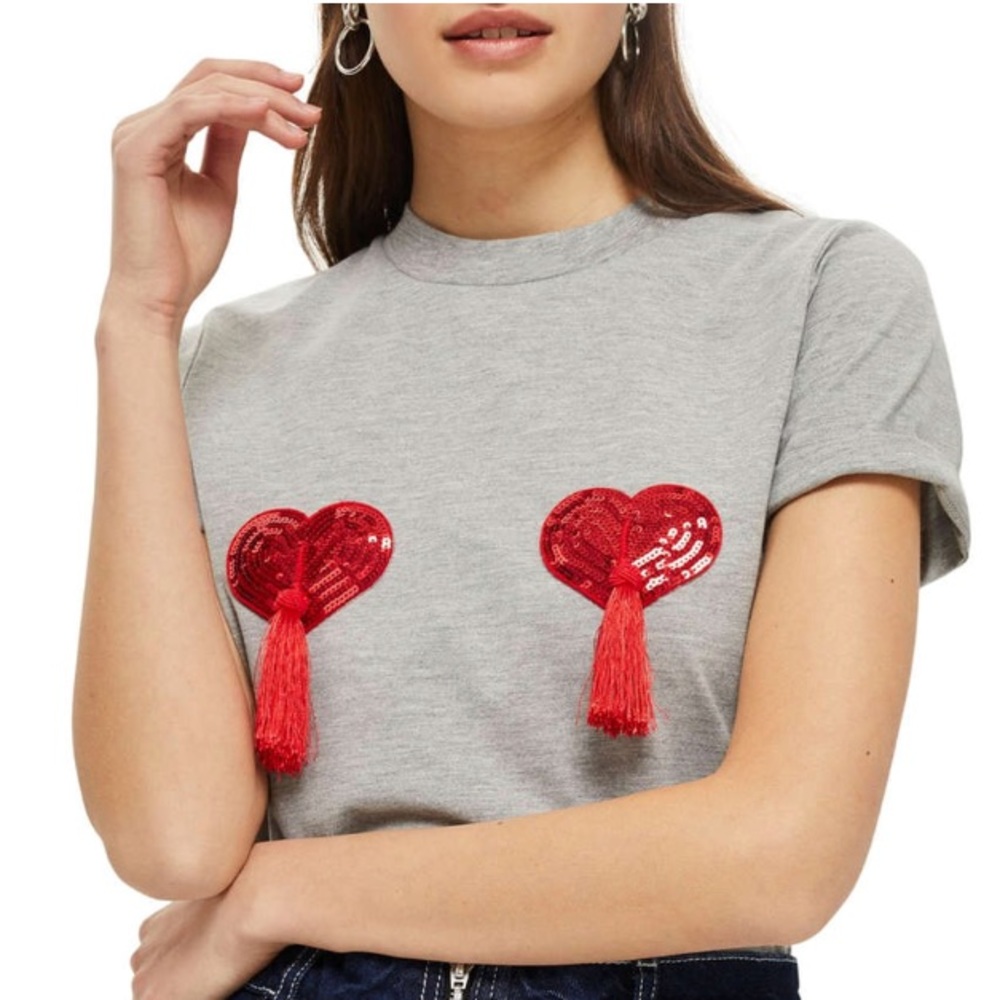 Topshop Tee & Cake Heart Tassel Tee